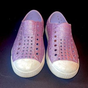 native shoes Jefferson style. lavender and glitter C11